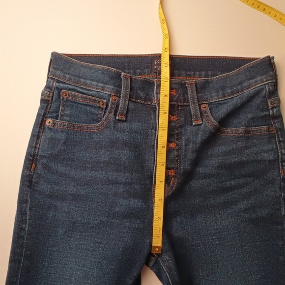 J Crew Denim Jeans Size 26/4 Buttonfly Mid Rise Skinny Leg Medium Dark Wash - Picture 8 of 10